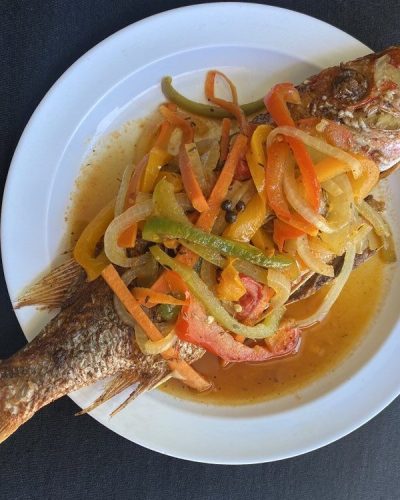 brown stew whole red snapper